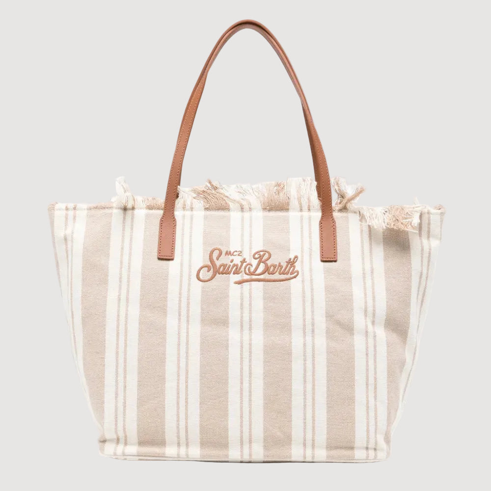 MC2 Saint Barth city frange righe beige