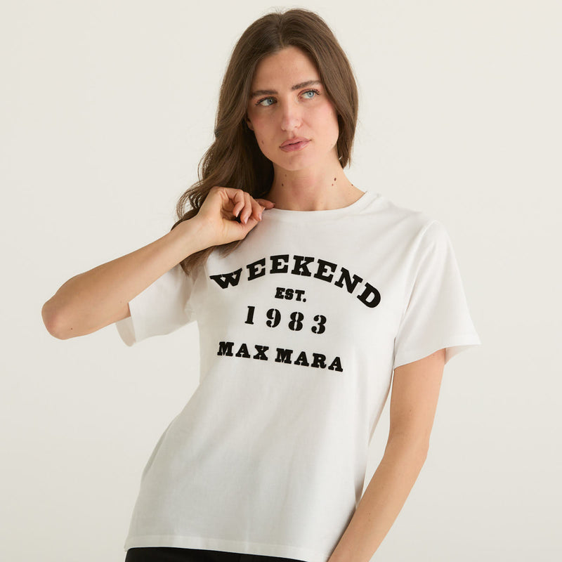 Weekend MaxMara t-shirt bianca stampa 