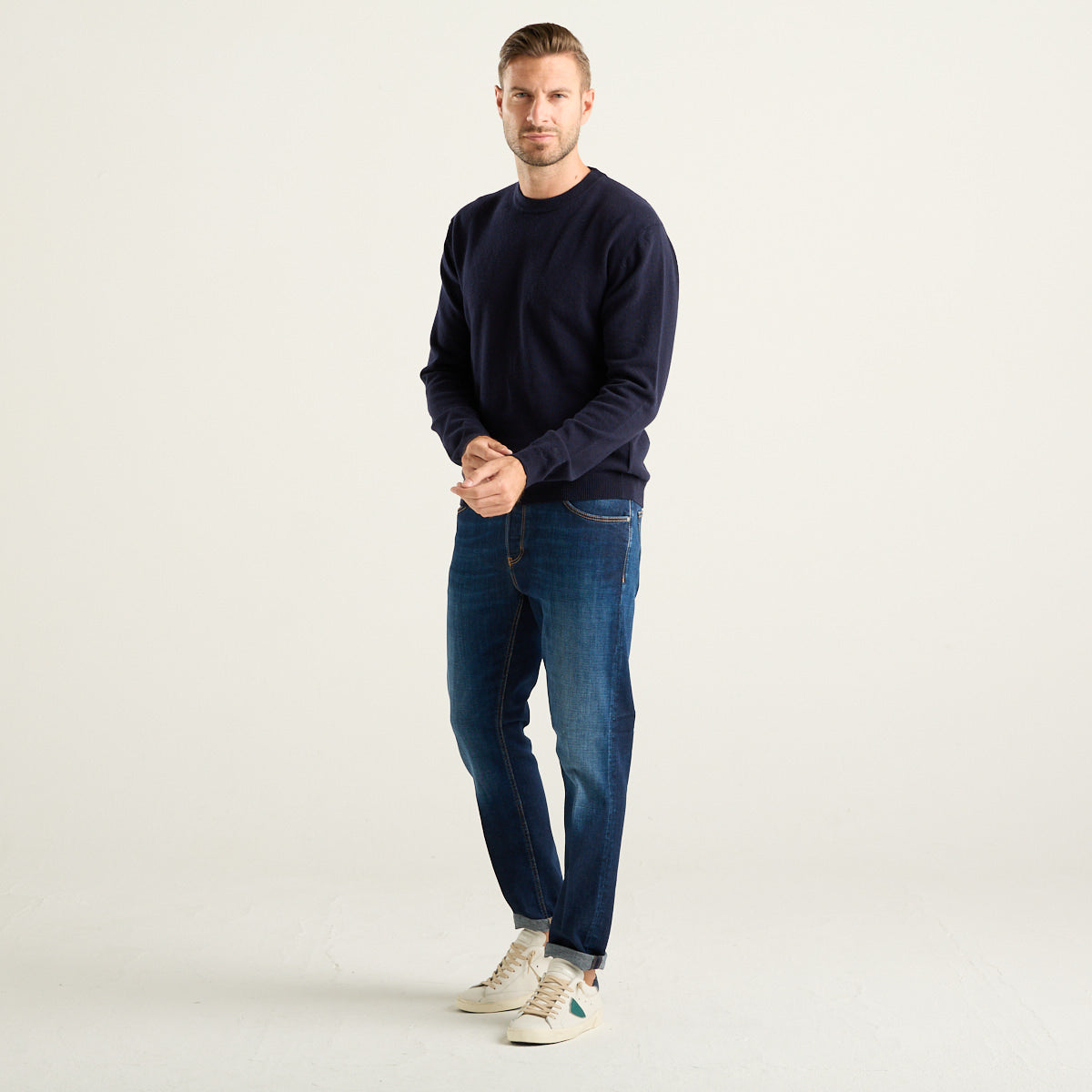 Woolrich maglione girocollo in lana blu