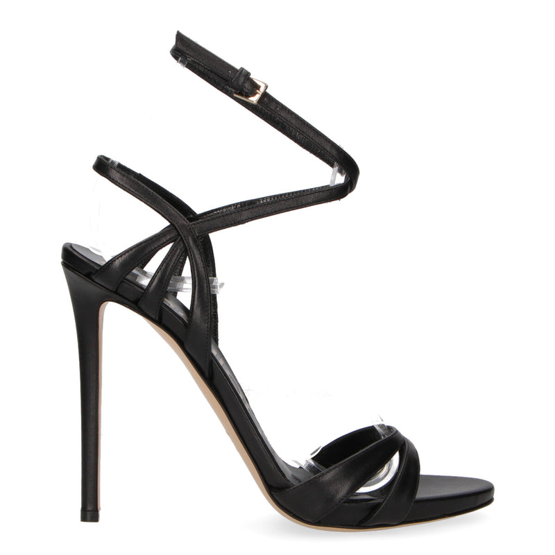 Ninalilou sandalo Micol in pelle morbida nera