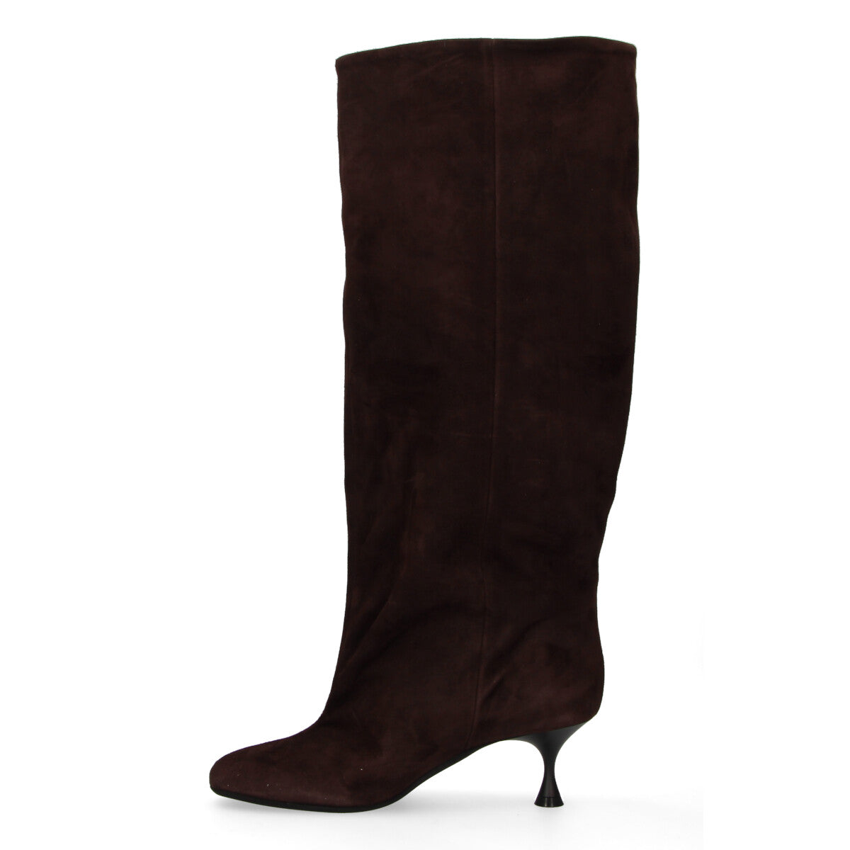 Poeve stivale Fina Knee-High in camoscio testa di moro