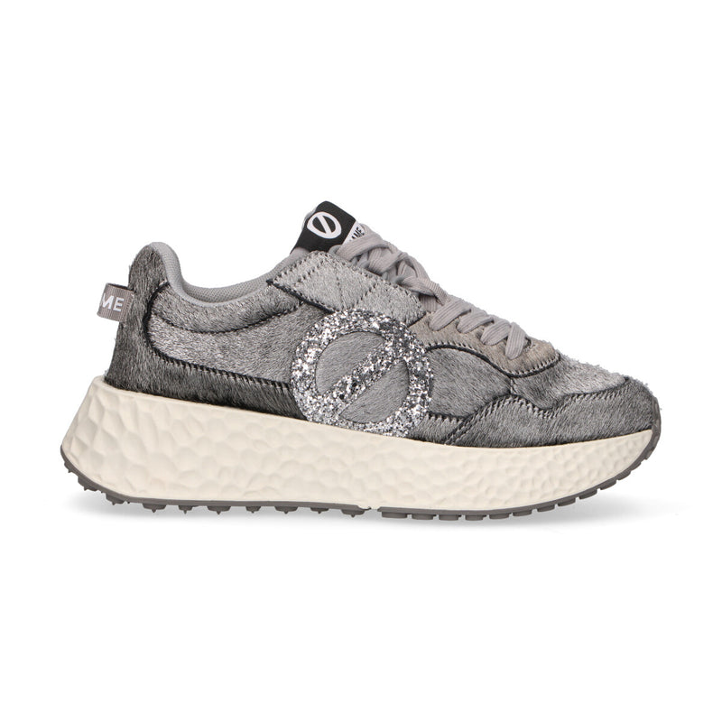 No Name sneaker Carter Jogger in cavallino argento