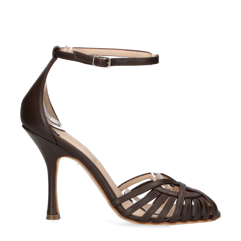 Anna F. sandalo in pelle testa di moro