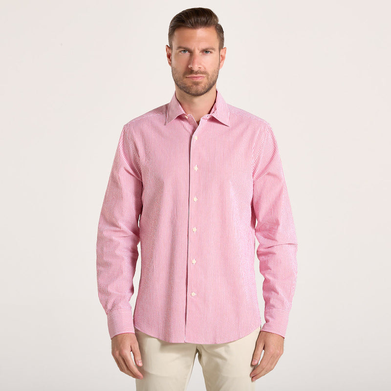 Mc2 Saint Barth camicia pamplona in seersucker stripes red