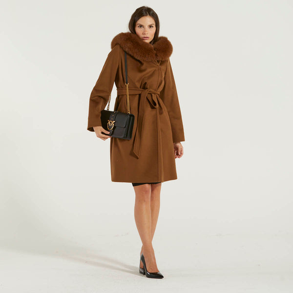 MaxMara cappotto in lana bordo in volpe