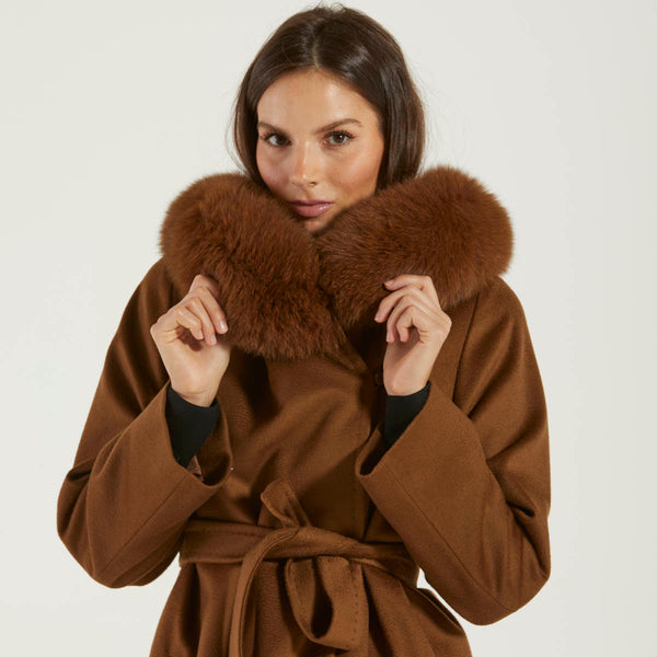 MaxMara cappotto in lana bordo in volpe