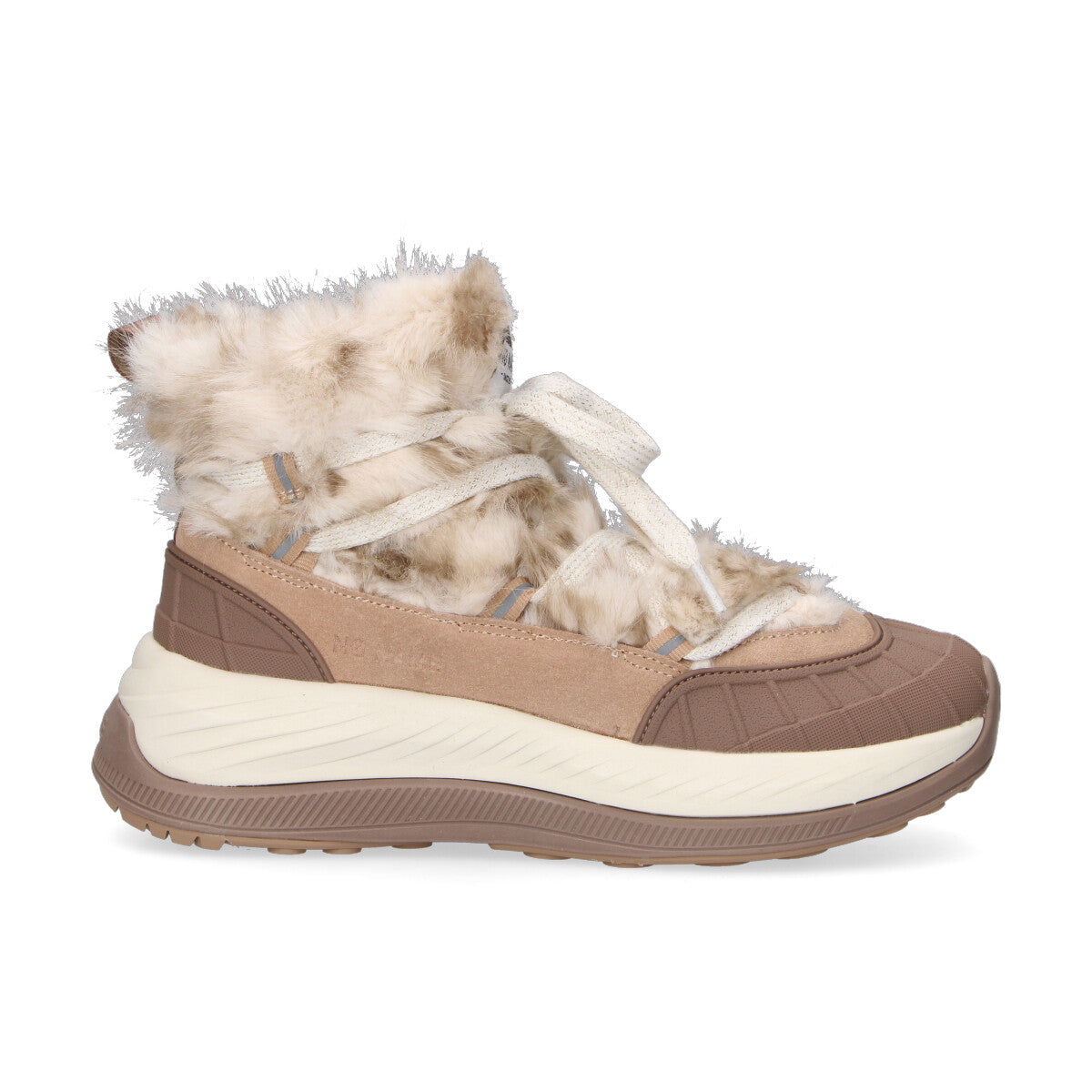 No Name sneaker Explo in pelliccia beige