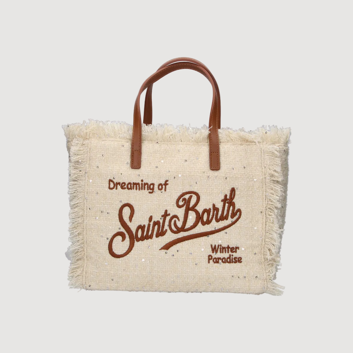 Mc2 Saint Barth borsa Colette tweed panna