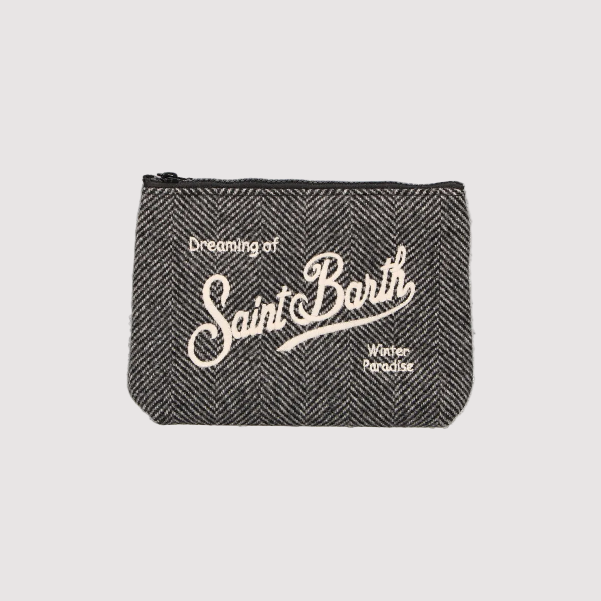 Mc2 Saint Barth pochette Aline in lana herringbone grigio