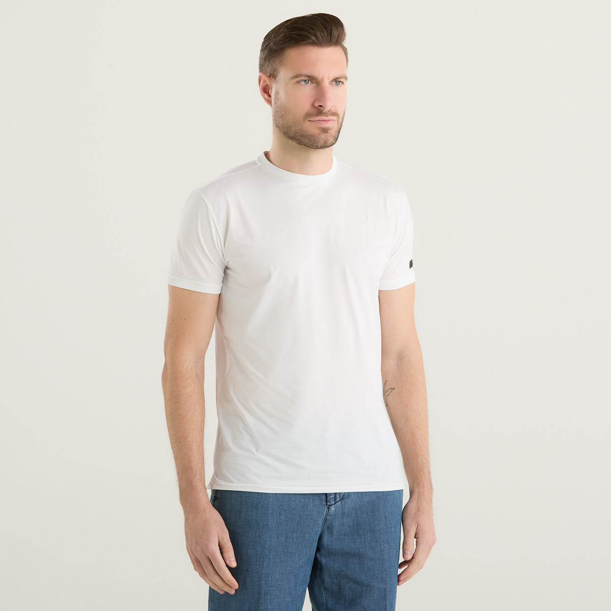 Rrd t-shirt in tessuto tecnico girocollo bianca