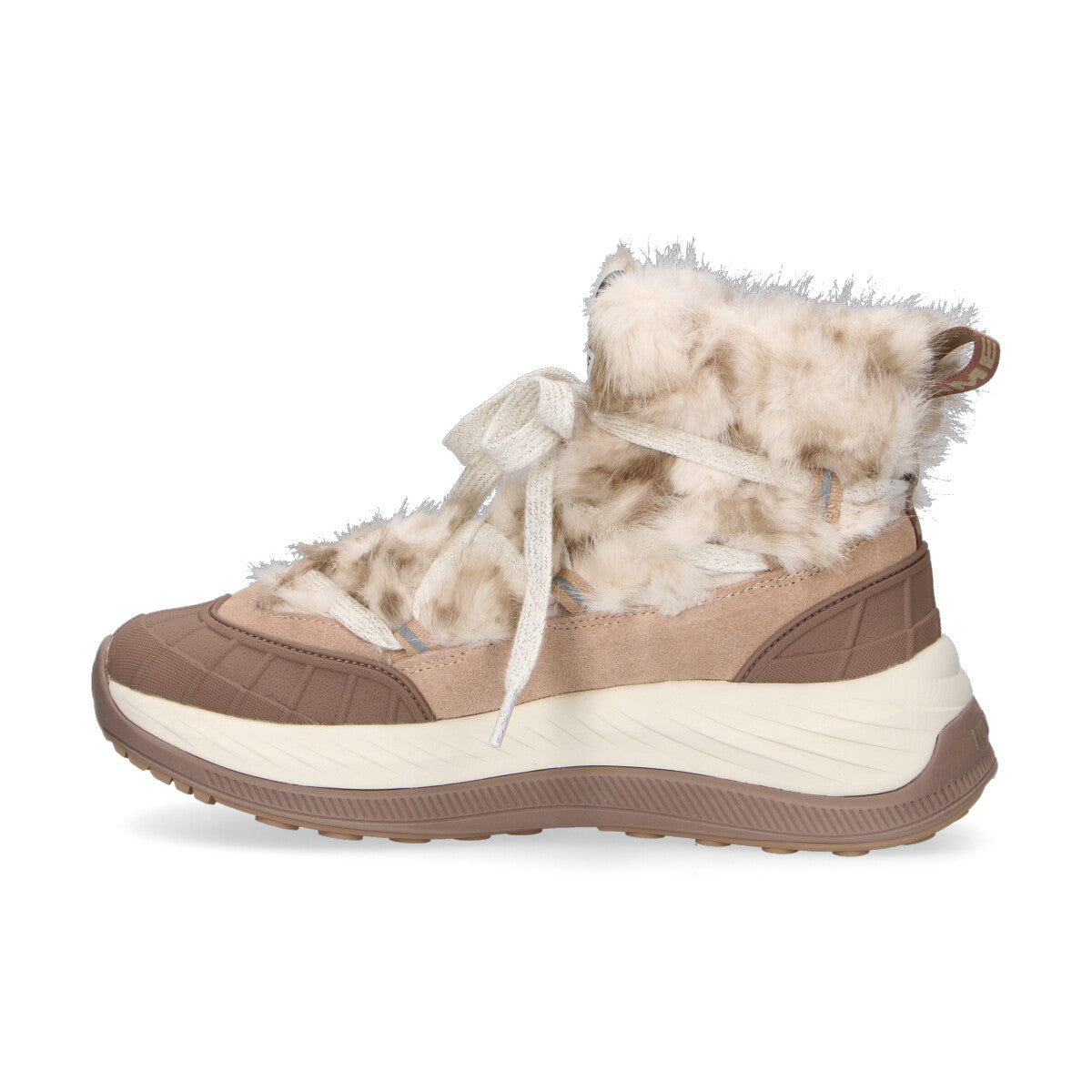 No Name sneaker Explo in pelliccia beige