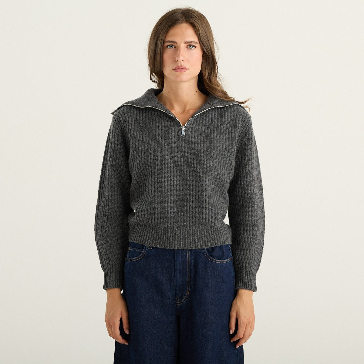 Weekend Max Mara maglia donna Laser in lana a coste grigio antracite