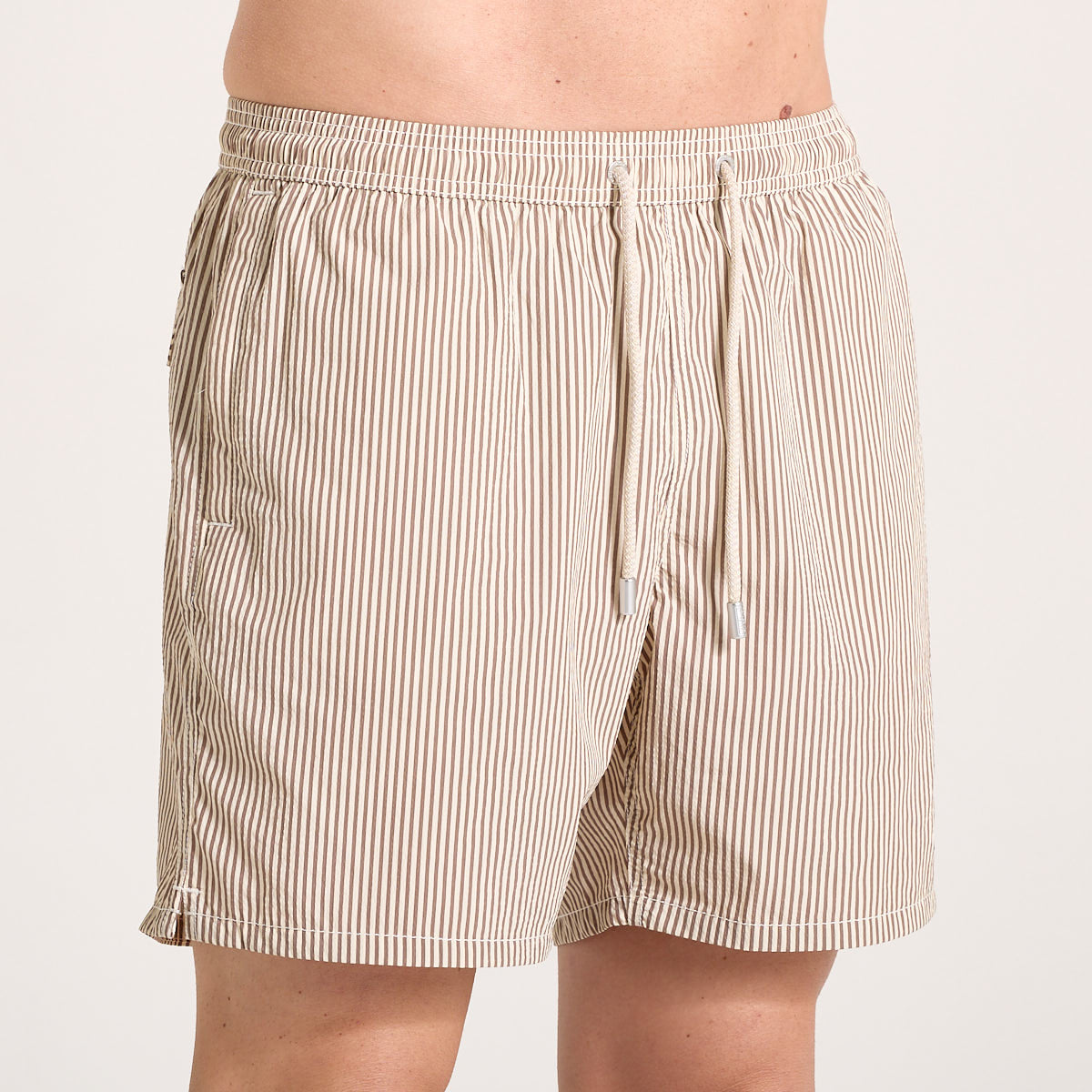 Mc2 Saint Barth costume patmos seersucker stripes beige