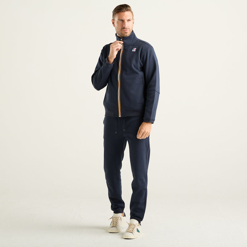 K-Way Pepin Brushed Felpa Uomo Full Zip Blu Scuro
