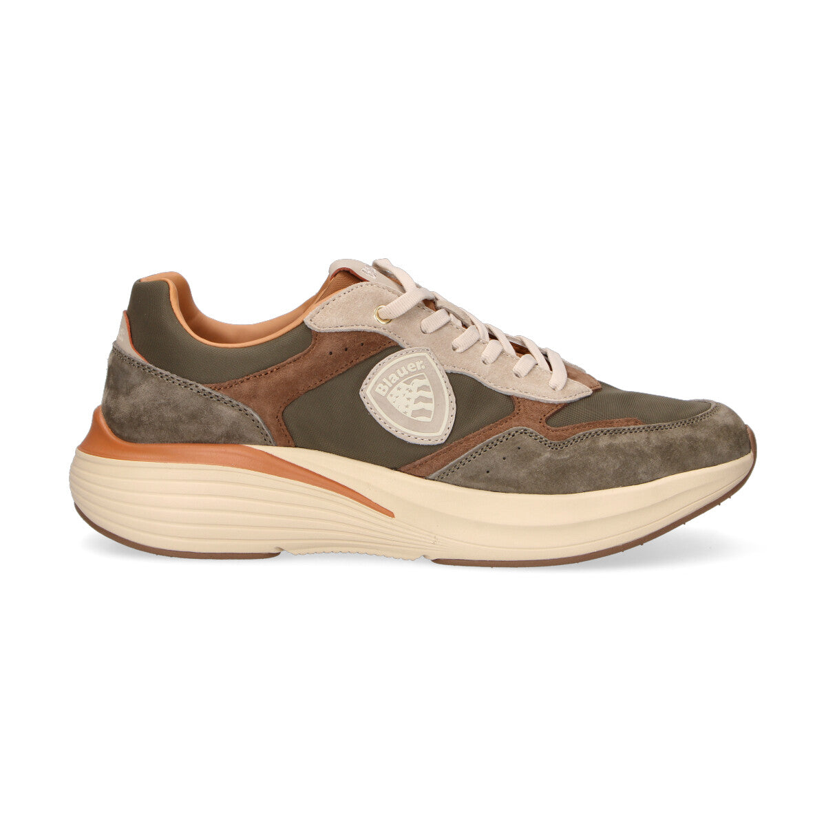 Blauer sneaker Lander in nylon verde