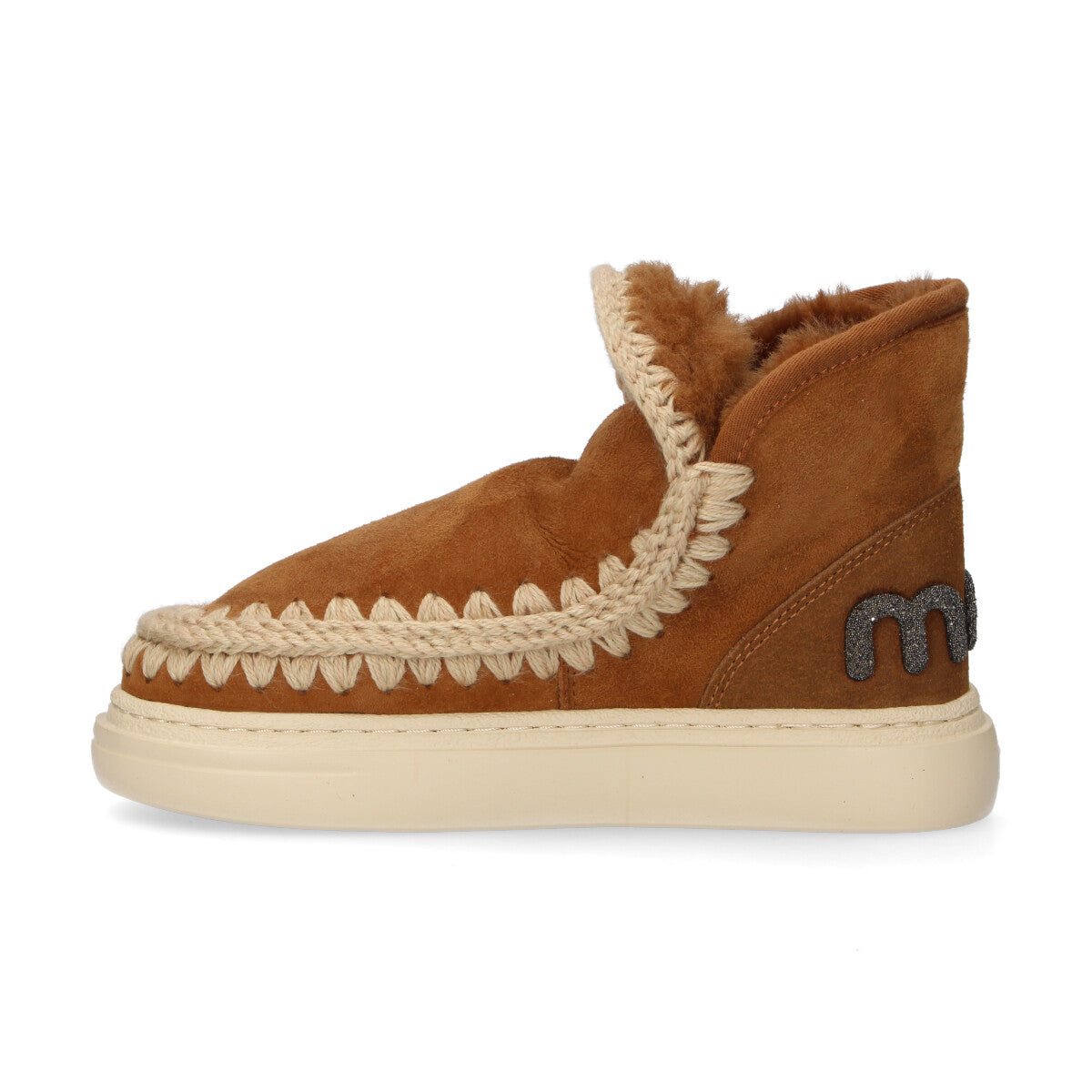 Mou Eskimo sneaker bold glitter logo cognac
