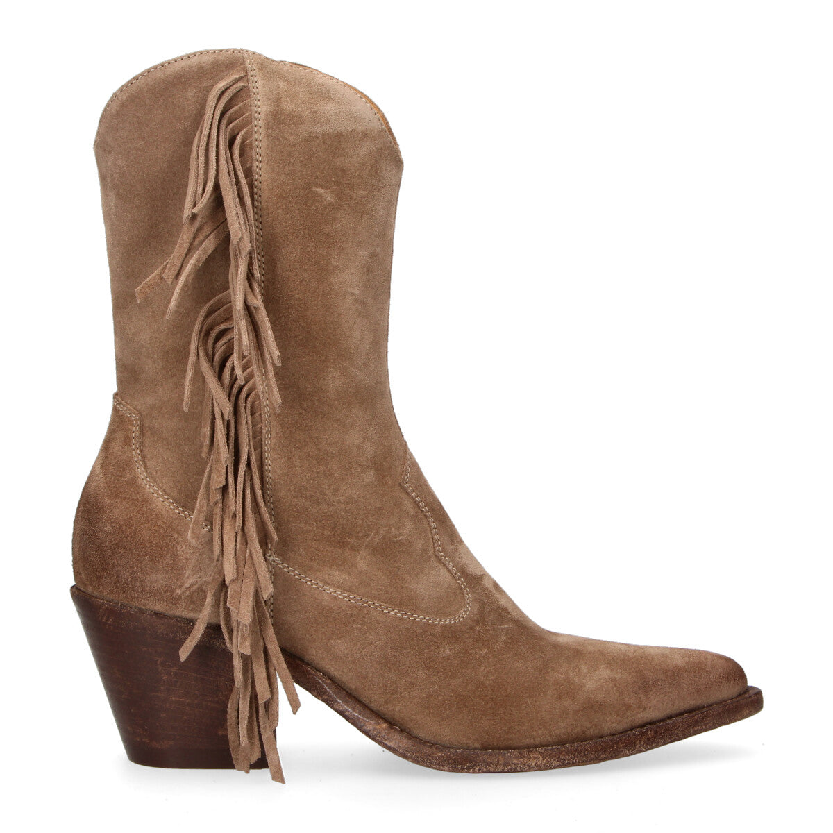 Ducanero tronchetto texano con frange in camoscio