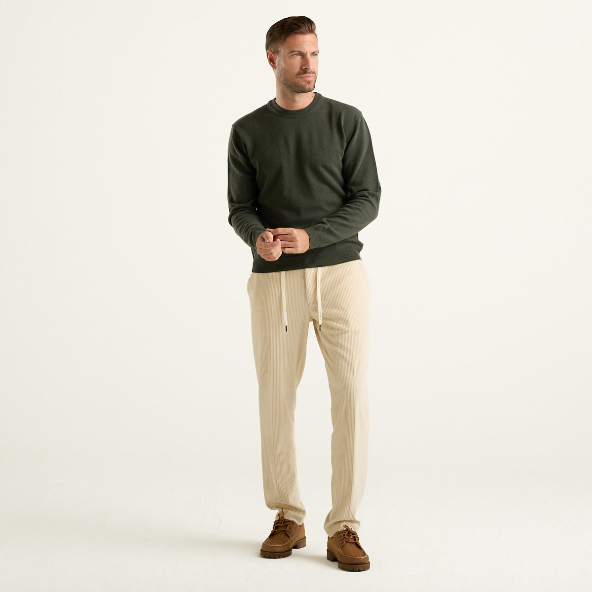 Woolrich maglione girocollo in lana verde militare