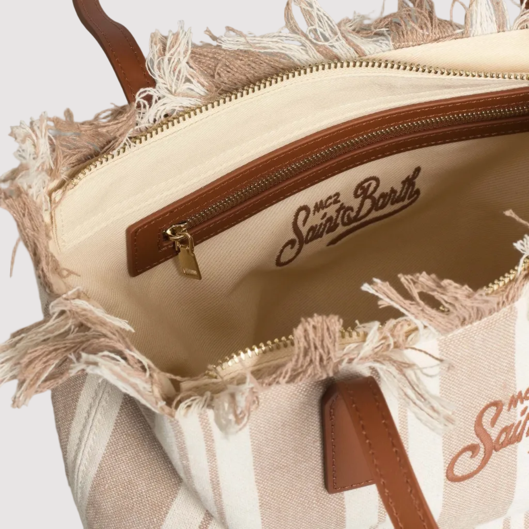 MC2 Saint Barth City media righe beige frange
