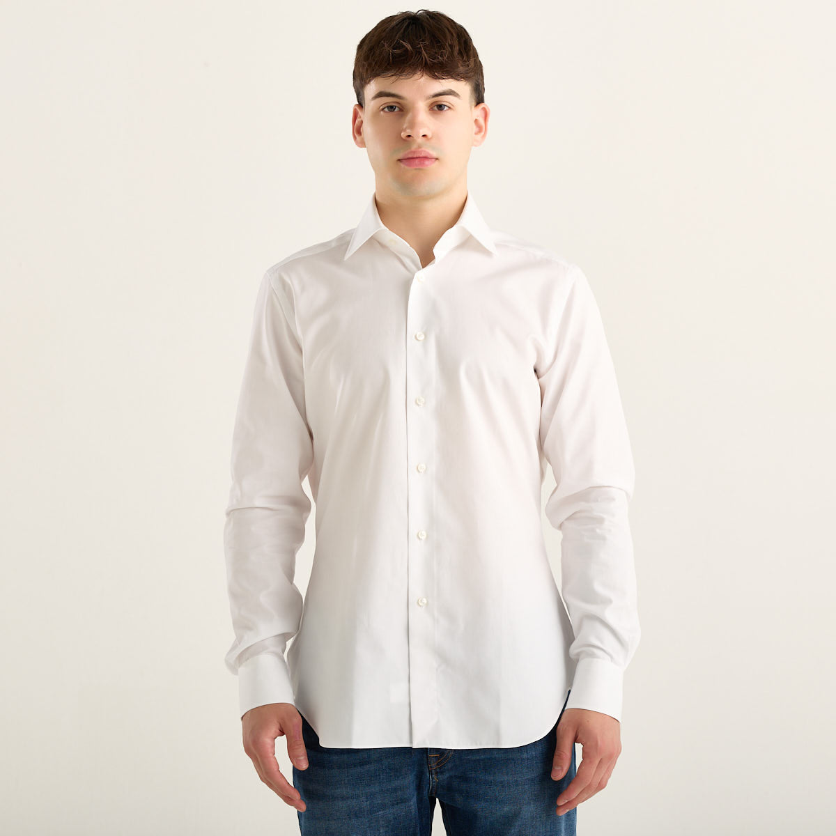 Xacus camicia travel in cotone bianca