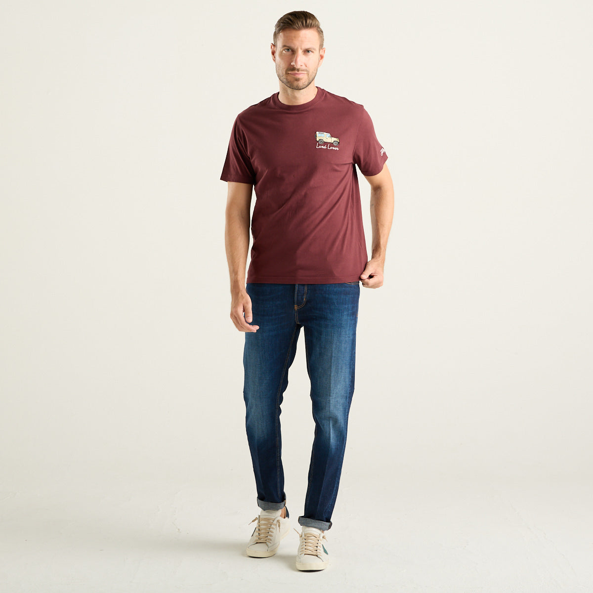 Mc2 Saint Barth t-shirt con ricamo "Land Lover" in cotone bordeaux