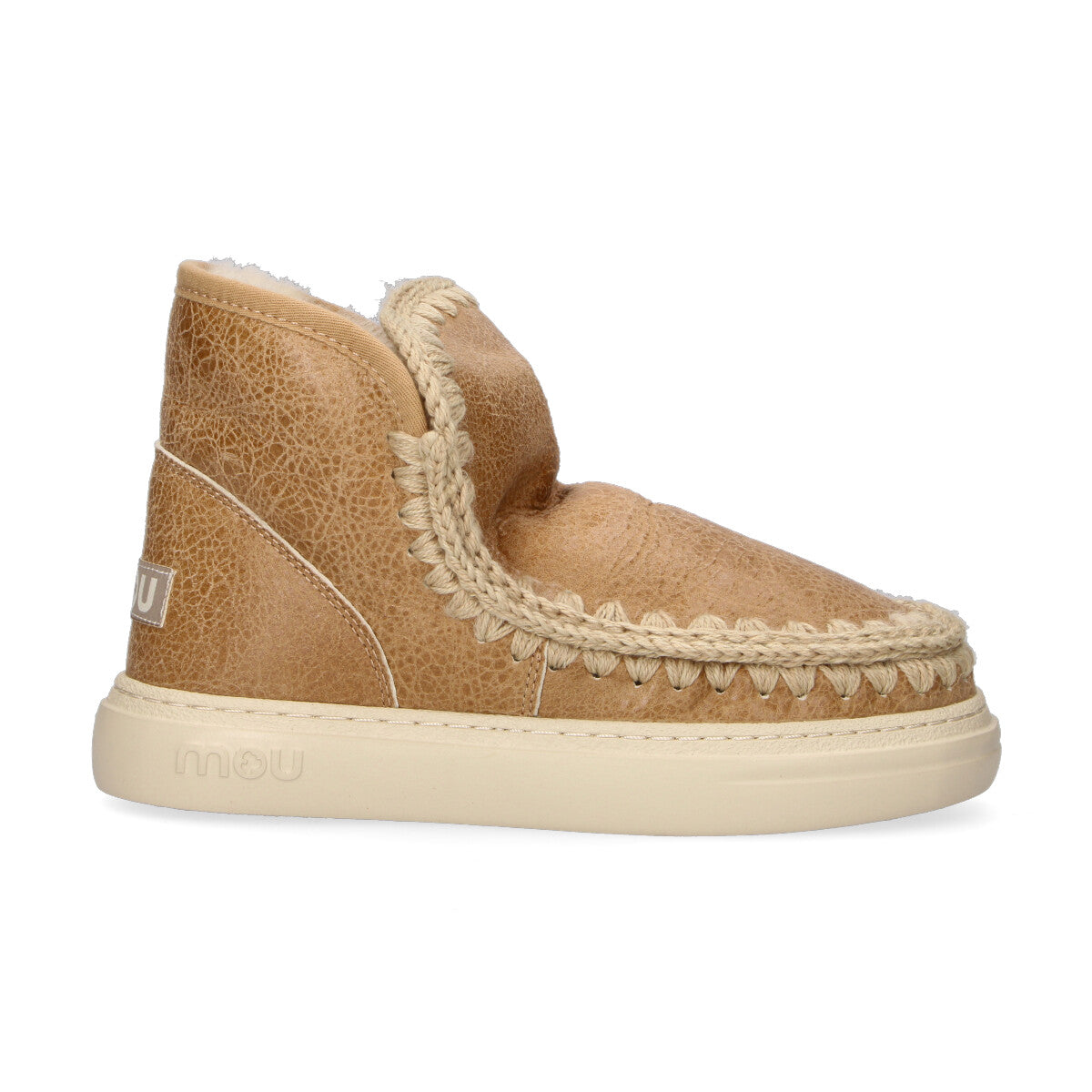 Mou boot Eskimo sneaker bold in cracked beige