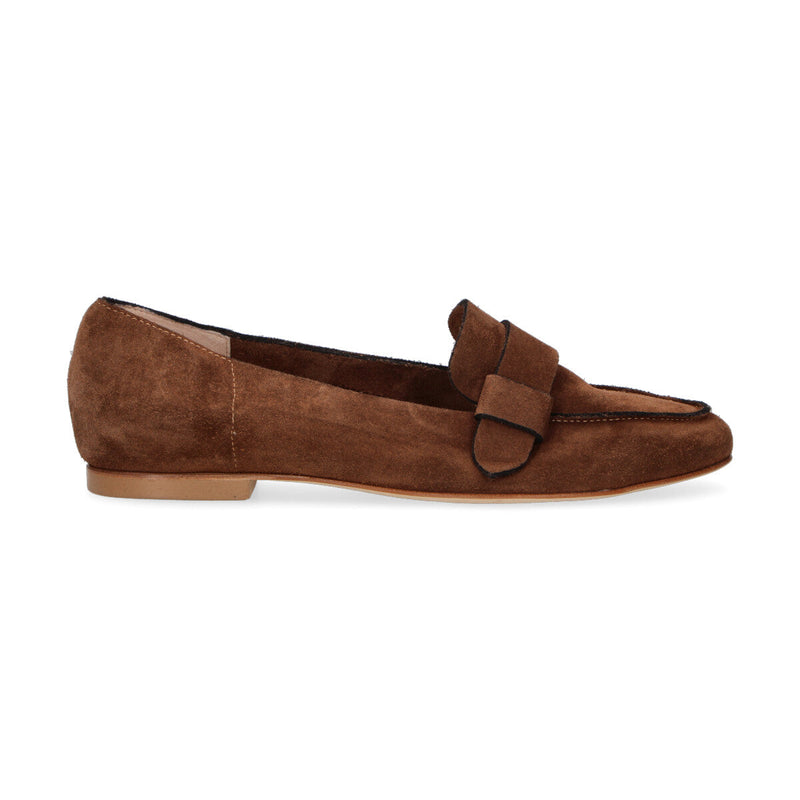 Anna F. mocassino in camoscio marrone