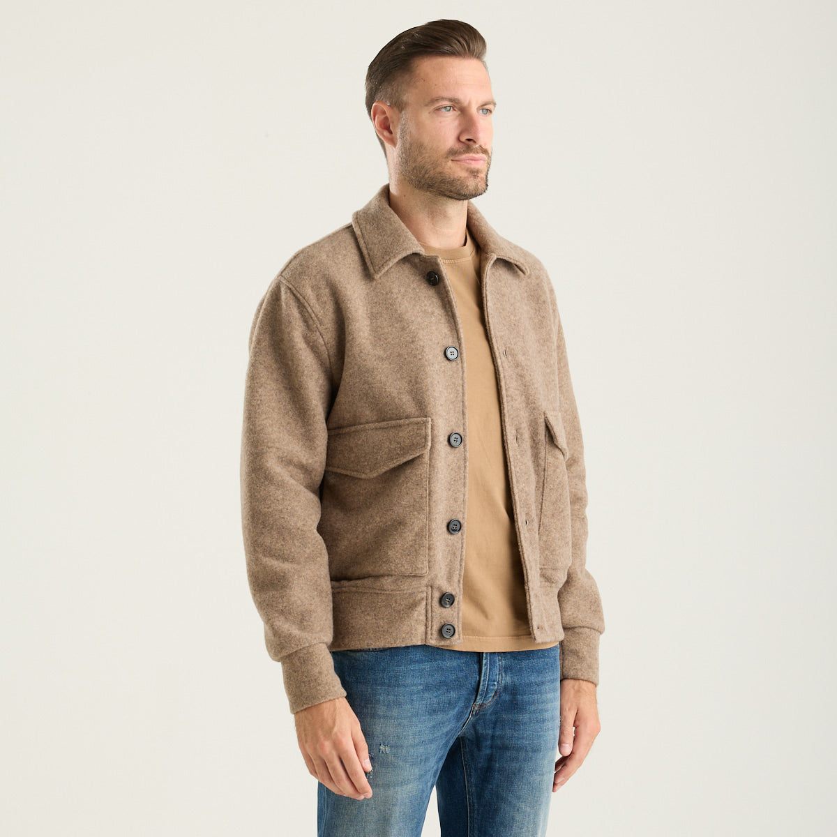 Dondup giacca in lana tinta unita beige