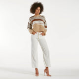 Cycle pantalone right velluto a coste bianco