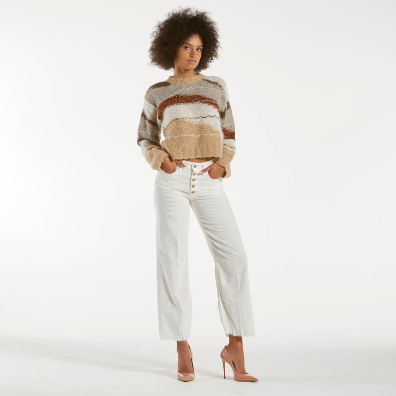 Cycle pantalone right velluto a coste bianco