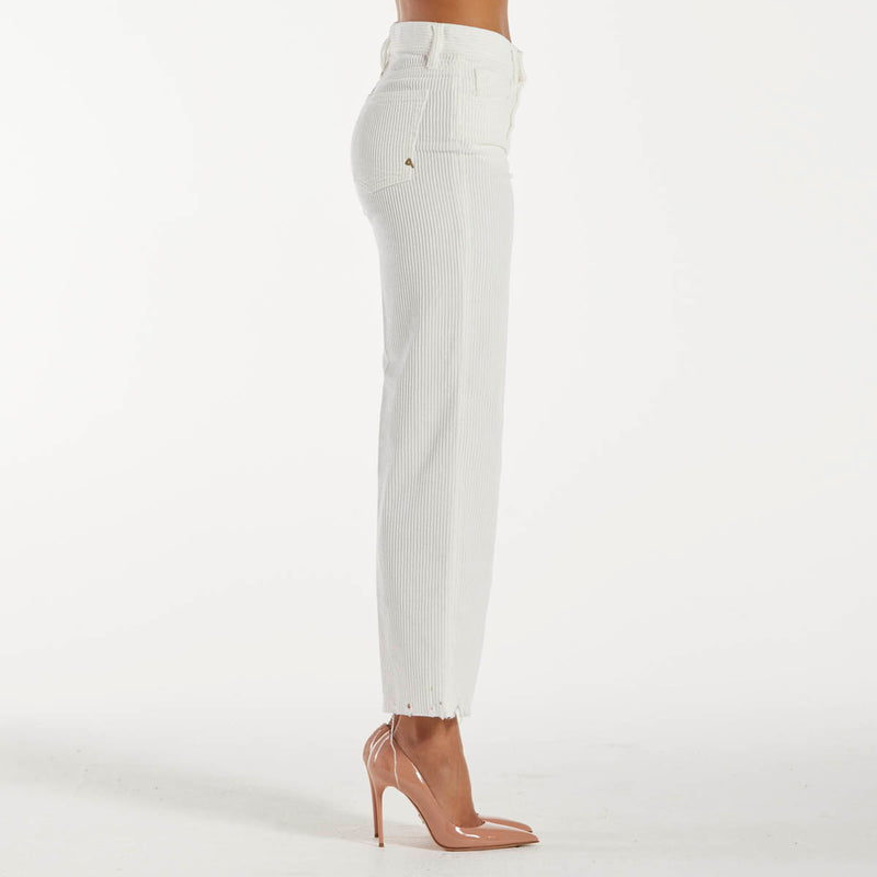Cycle pantalone right velluto a coste bianco