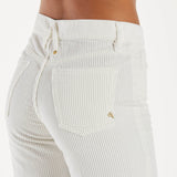 Cycle pantalone right velluto a coste bianco