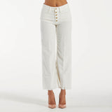 Cycle pantalone right velluto a coste bianco