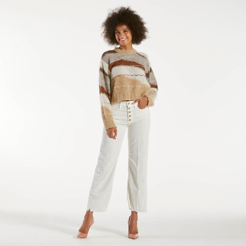 Cycle pantalone right velluto a coste bianco