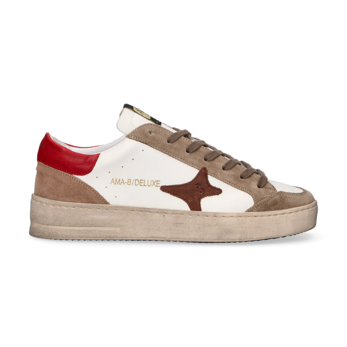 Ama Brand sneaker Slam in pelle bianca beige