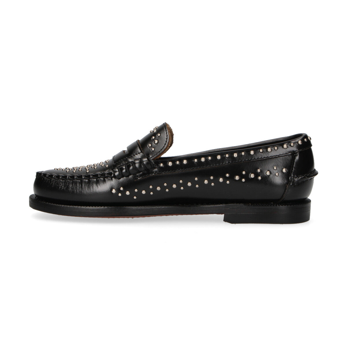 Sebago mocassino con borchie in pelle nera