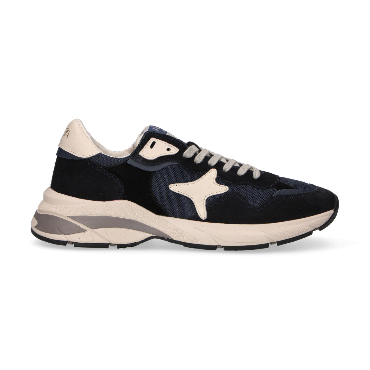 Ama brand sneaker Moon in camoscio blu