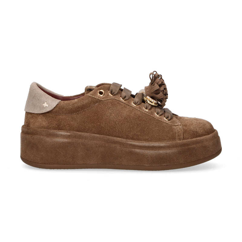 Gio+ sneaker Oliva in camoscio cammello