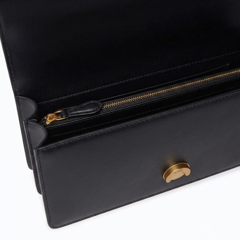 Pinko borsa a tracolla media Love Bag One in pelle nera con fibbia gioiello