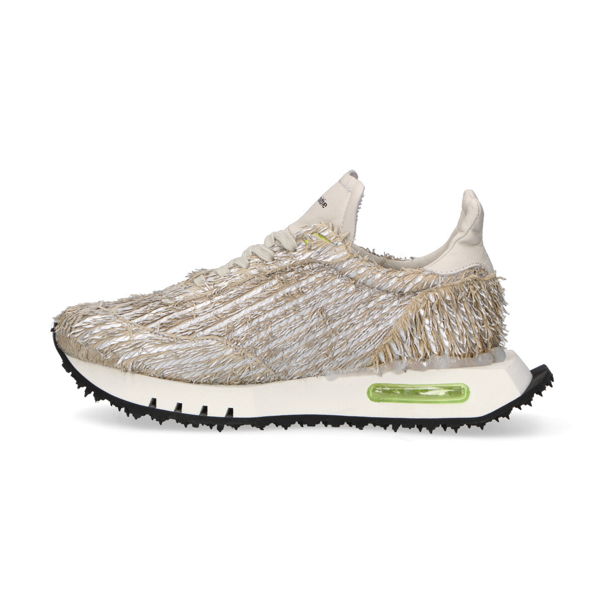 BePositive sneaker Race in pelle argento