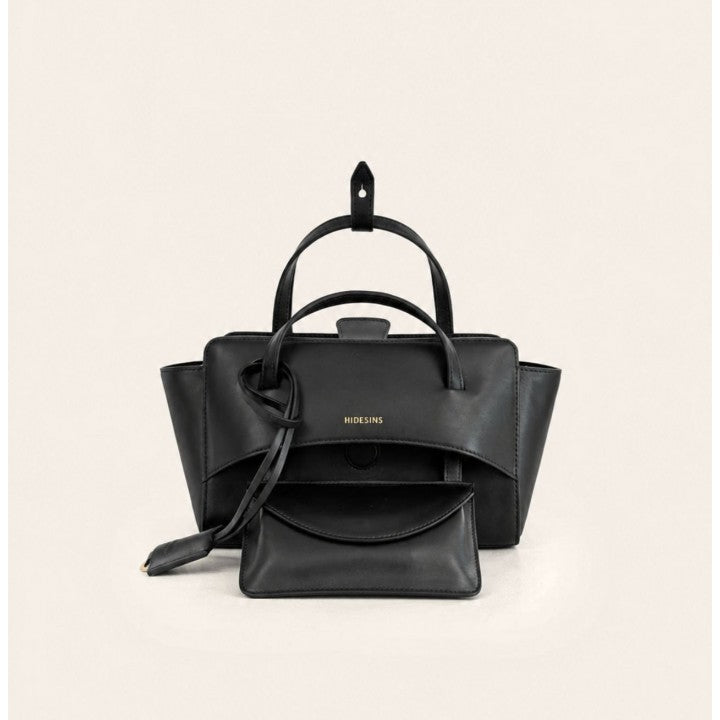 Hidesins borsa a mano Flap S in pelle nera
