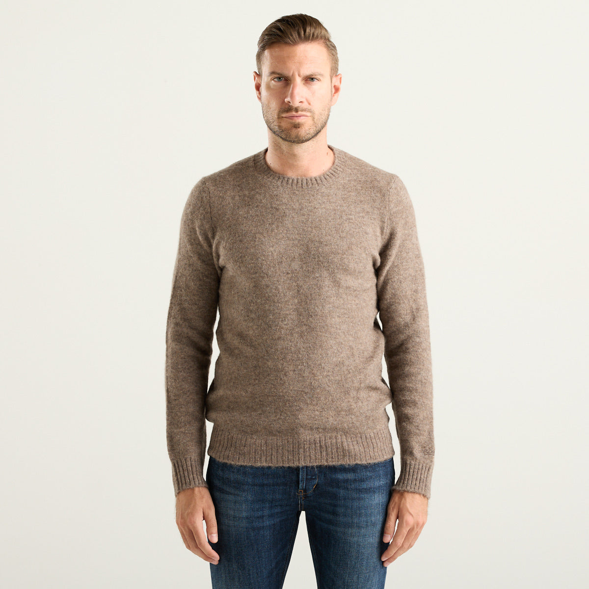 MC2 Saint Barth Regent Maglione Uomo Tortora in Alpaca