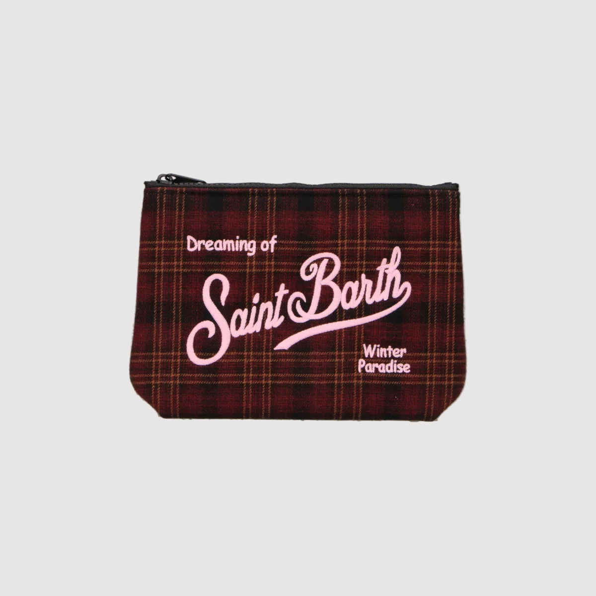 Mc2 Saint Barth pochette Aline Tartan bordeaux