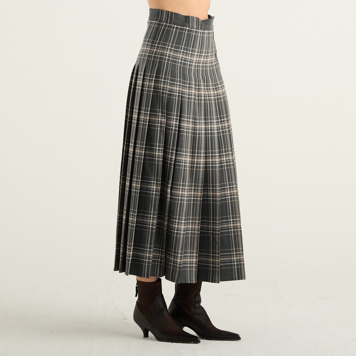 Weekend Max Mara gonna donna Prisma a pieghe tartan antracite