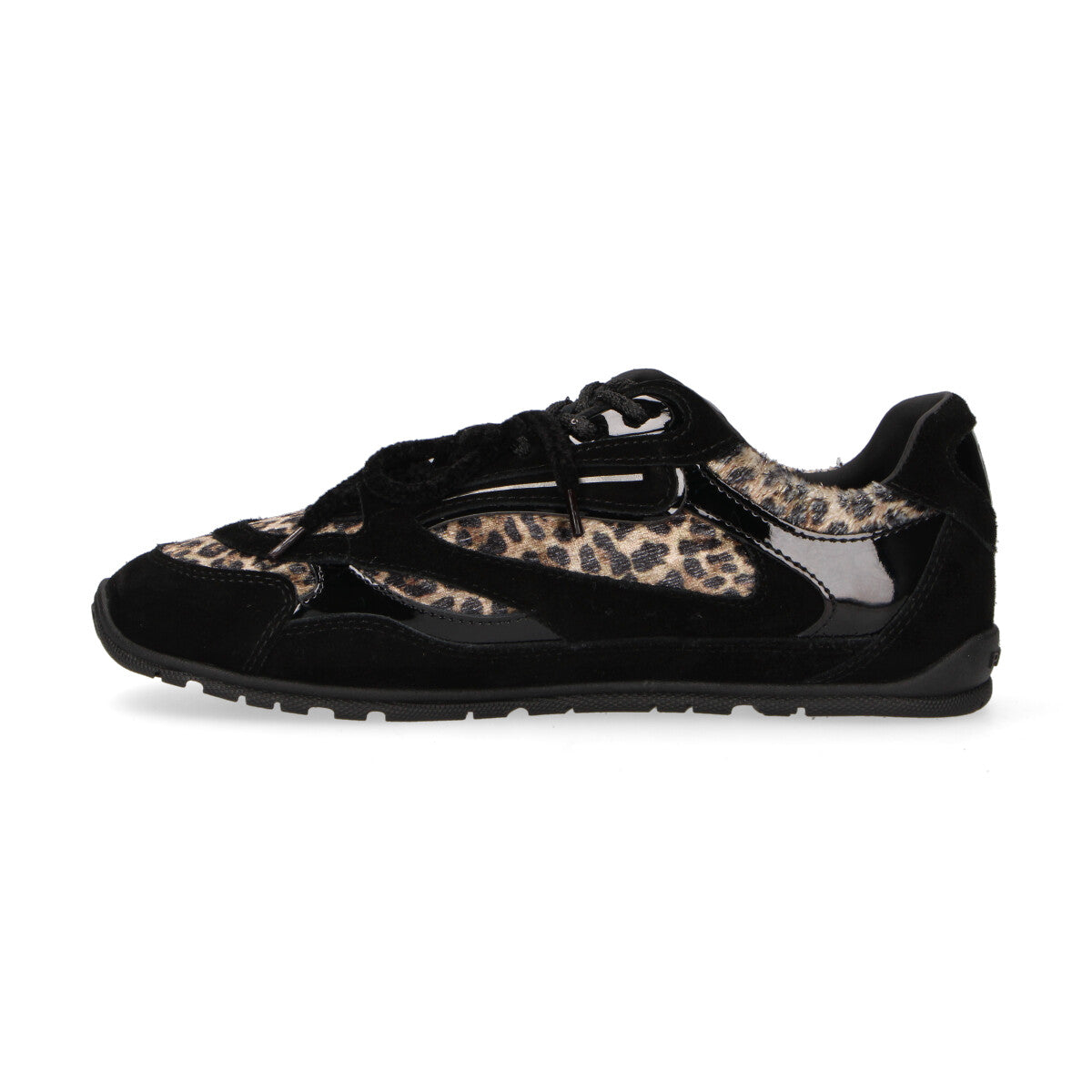 Pinko sneaker in cavallino maculato e pelle verniciata