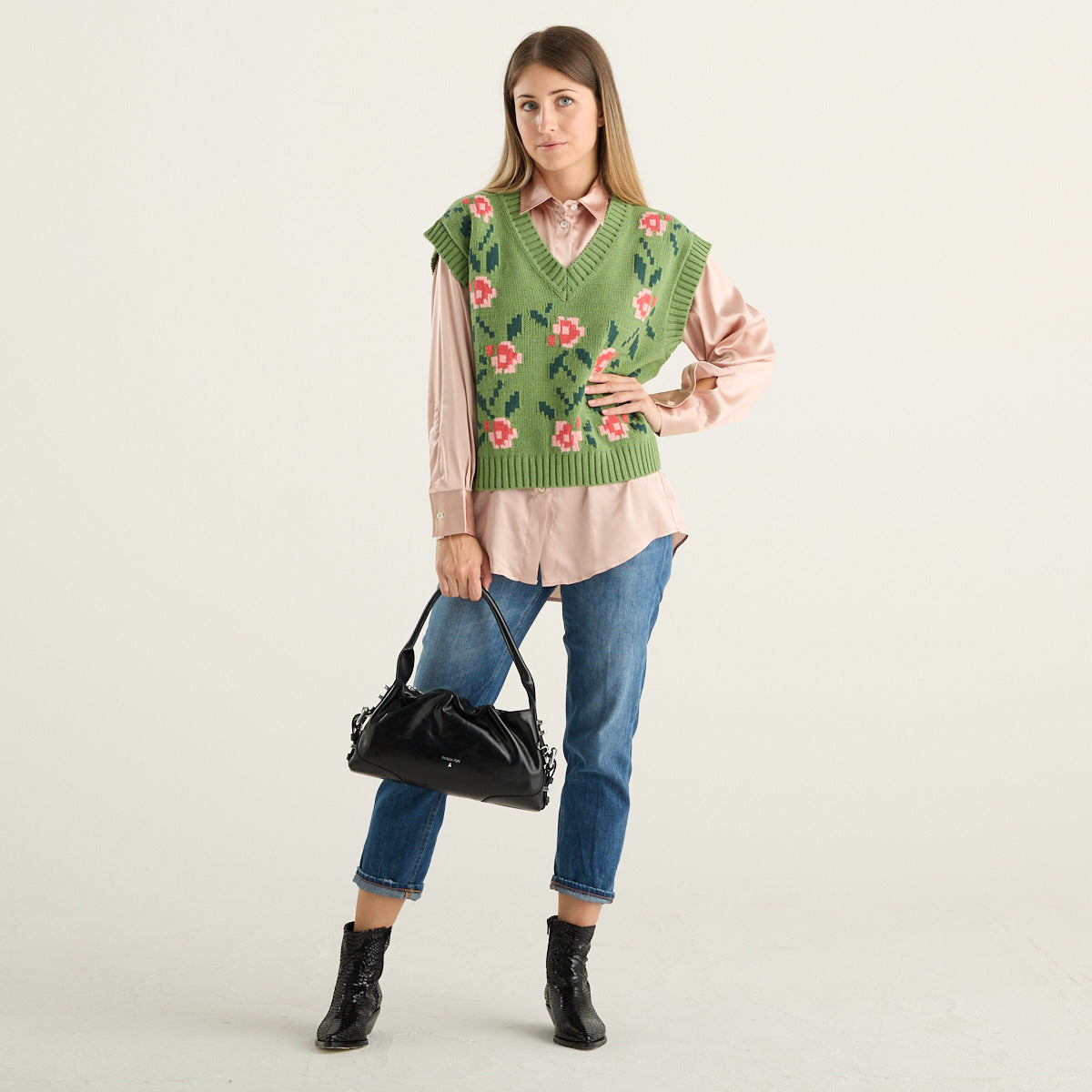 Weekend Max Mara – Gilet Alamaro verde floreale