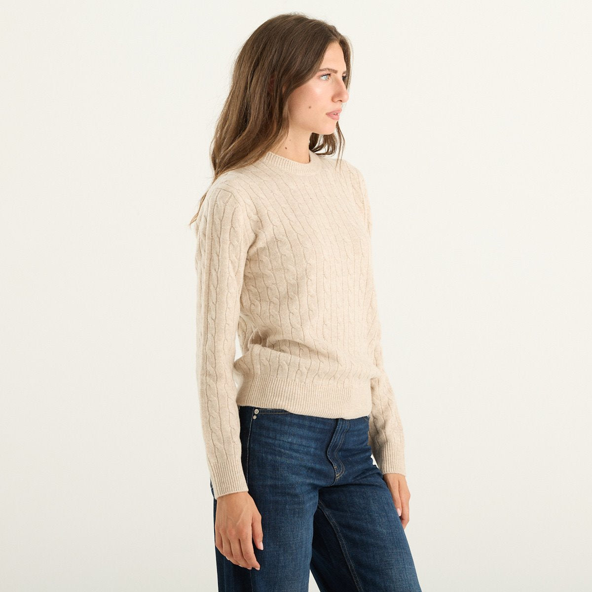 MC2 Saint Barth maglia donna Sorbonne in lana a trecce beige