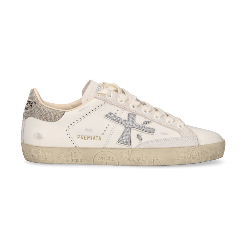 Premiata sneaker Stevend in pelle bianca