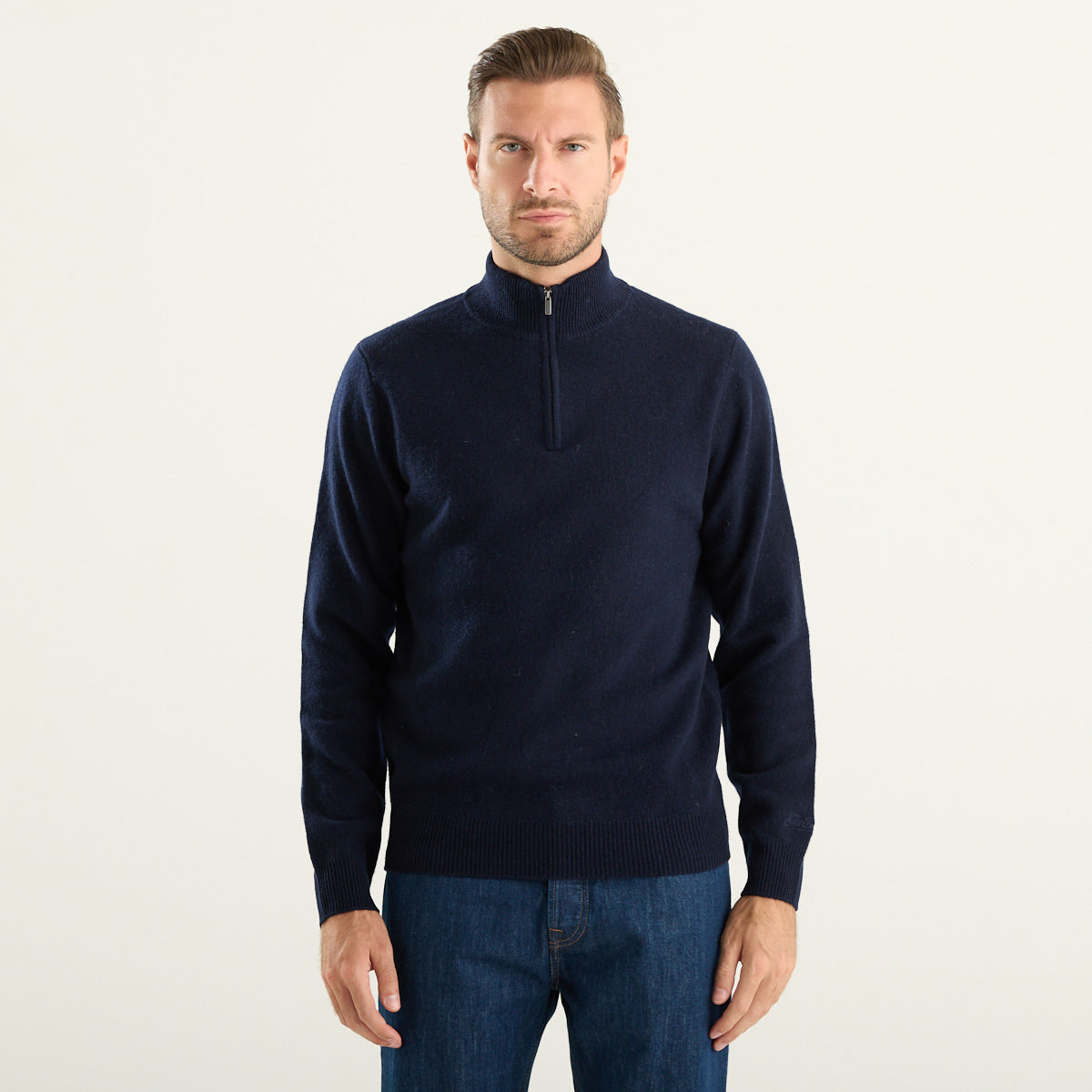 MC2 Saint Barth maglione uomo blu notte in lambswool Jermyn