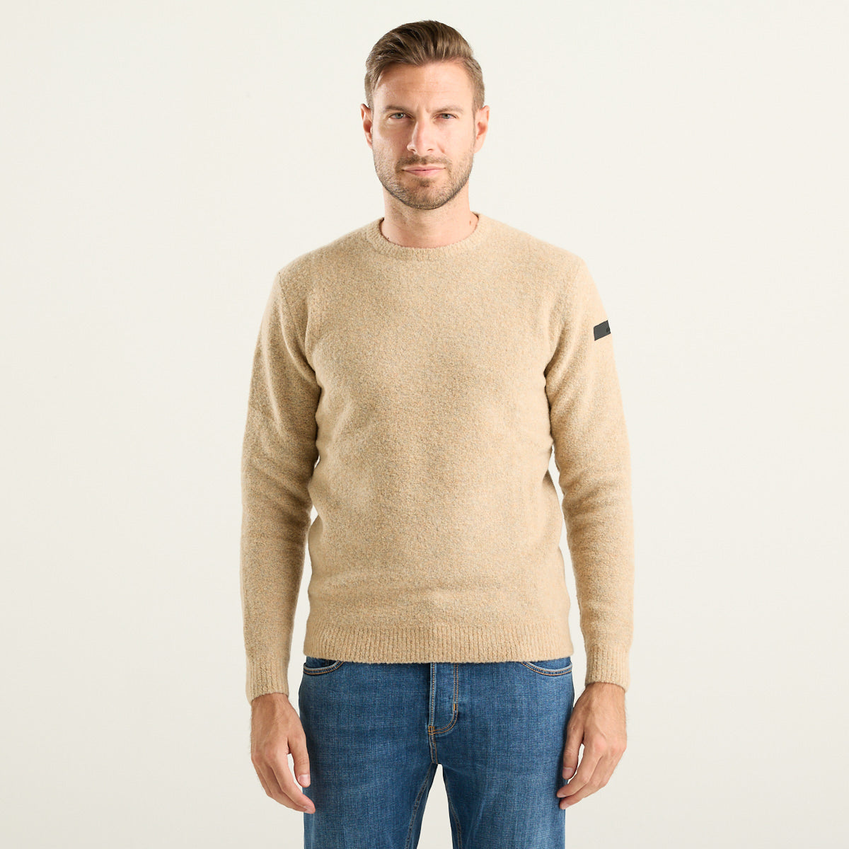 RRD Bouclé Round Knit Maglione Uomo Beige Sabbia